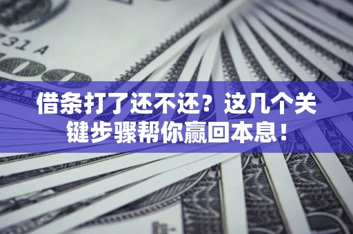 济南借条打了还不还？这几个关键步骤帮你赢回本息！