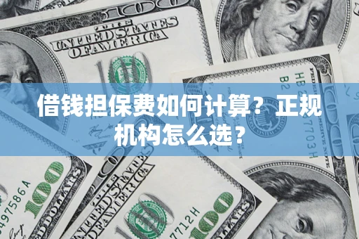 济南借钱担保费如何计算？正规机构怎么选？