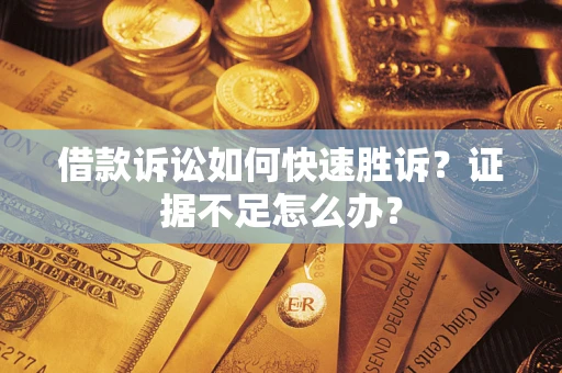 济南借款诉讼如何快速胜诉？证据不足怎么办？